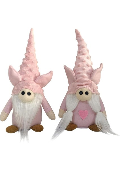 Gnomes Peluş Bebekler, Peluş Domuz Bebek, El Yapımı Dekorasyon Yüzsüz Bebek Pembe Cüce Heykelcik, Ev Masaüstü Dekorasyonu (Yurt Dışından)