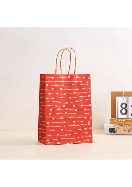 D 24 Pcs Sevgililer Günü Hediye Çantaları, Şeker Çantaları Goodie Torbaları Kulplarla Düğün ve Sevgililer Için Kalp Aşk Kağıt Torbaları (Yurt Dışından) fırsatları