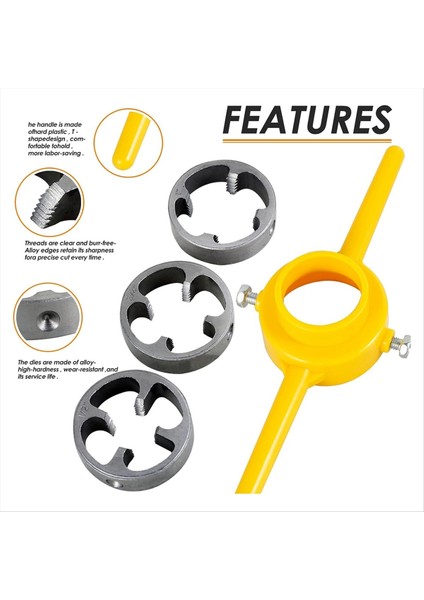 Pvc Iplik Maker Aracı, Boru Threader Sıhhi Tesisat Aracı Kiti, Npt 3 Dıes 1/2ınch 3/4inch ve 1inch ile Tap &amp; Die Seti (Yurt Dışından) modelleri