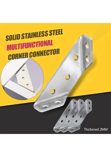 Paslanmaz Çelik Mobilya Köşe Konnektörü, 30 Adet Metal Açılı Braketler Tırnak Tornavida ile Ahşap Mobilyalar Için (Yurt Dışından) fırsatları