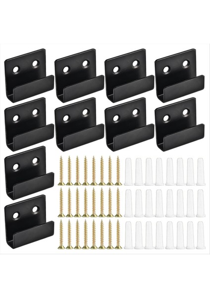 10 Paket Duvara Monte Ayna Klipsleri Paslanmaz Çelik U Vidalı Braketler Ayna Asma Kiti Ağır Hizmet Tipi Resim Kancaları (Yurt Dışından)