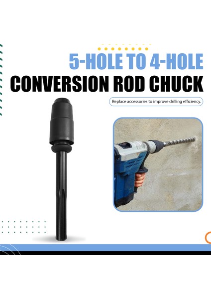 Beş Delikten Dört Delikli Dönüşüm Çubuğu Chuck Black Electric Hammer Dönüştürücü Dönüşüm Çubuğu Düz (Yurt Dışından) fırsatları