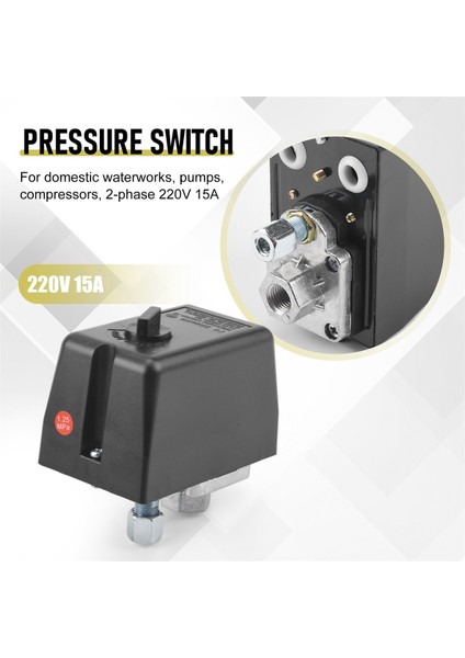 2-Faz 220V 15A Hava Kompresör Basıncı 9-12KG Basınç Anahtarı Kompresör Hava Kompresörleri Anahtarı Kontrolü Ev Araçları (Yurt Dışından) indirimleri
