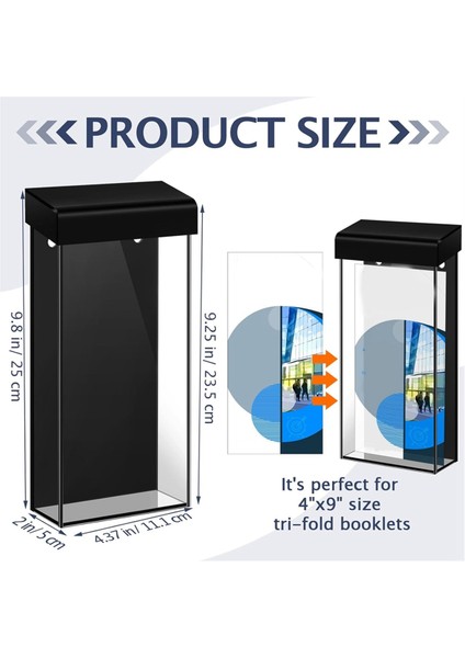 Açık Broşür Tutucu 4x9 Inç Su Geçirmez Duvar Montajı Literatür Kutusu Broşür Menüsü Için Açık Akrilik (Yurt Dışından) modelleri