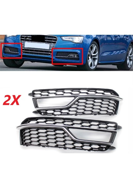 Krom Araba Ön Tampon Örgü Sis Farkı Kapak Audi S5 A5 S-Lınes 2013-2016 (Yurt Dışından) fırsatları