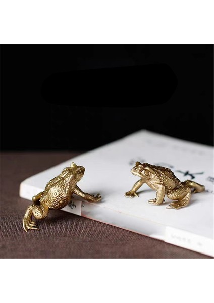 2pcs Feng Shui Bakır Cep Merkezi Kurbağa Fortune Pirinç Kurbağası Figürin Çin Madeni Para Metal Zanaat Ev Dekor Hediyesi (Yurt Dışından) fırsatları