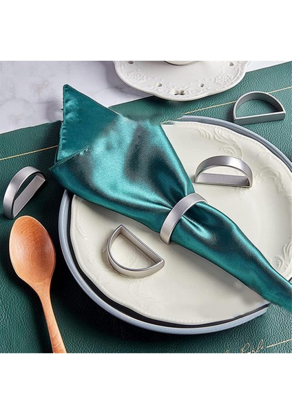 Moda Peçete Tokası Peçete Tutucu D Şeklinde Peçete Peçete Halka Peçete Tokası Modern Basit Peçete Yüzüğü Mat Gümüş (Yurt Dışından) fırsatları