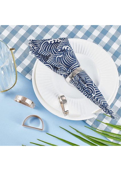 Moda Peçete Tokası Peçete Tutucu D Şeklinde Peçete Peçete Halka Peçete Tokası Modern Basit Peçete Yüzüğü Mat Gümüş (Yurt Dışından) indirimleri