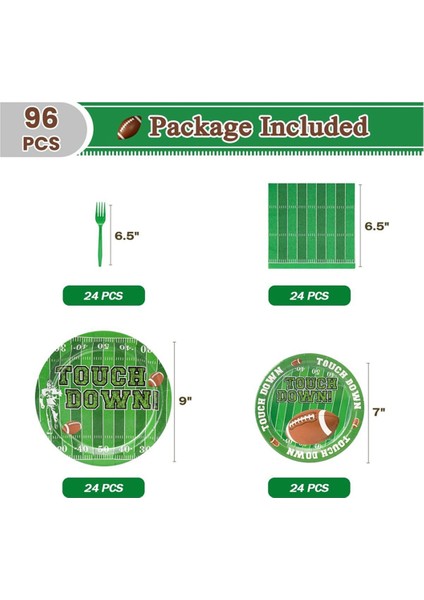 Kağıt Tabaklar, Tatlı Tabakları, Peçeteler, Futbol Teması Partisi Için Çatallar Dahil 24 Misafir Için Sofra Takımı Parti Malzemeleri (Yurt Dışından) fiyatları