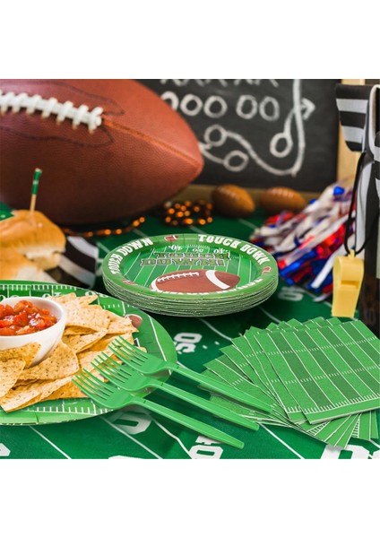 Kağıt Tabaklar, Tatlı Tabakları, Peçeteler, Futbol Teması Partisi Için Çatallar Dahil 24 Misafir Için Sofra Takımı Parti Malzemeleri (Yurt Dışından) fırsatları