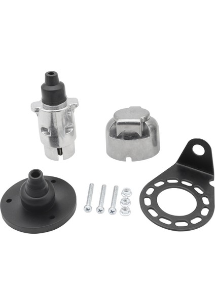 7 Pin Römork Fişi 12V Rv Soketleri Römork Sinyal Lambası Konektörleri Için Braket ile Tren Römork Aksesuarları (Yurt Dışından)