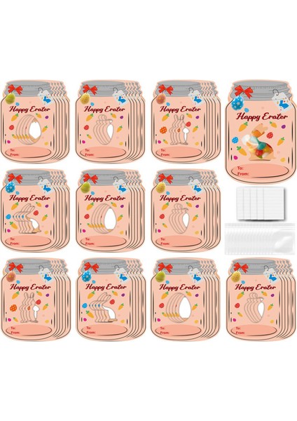 48PCS Mutlu Paskalya Not Kartları Şişe Şekli Tatil Paskalya Kartları Komik Retro Bahar Not Kart Paskalya Yumurtaları Tebrik Kartları (Yurt Dışından)