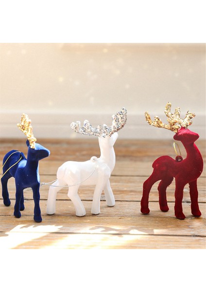 2 Kırmızı Noel Kolye Noel Ağacı Dekoratif Geyik Süsleri Kırmızı (Yurt Dışından) fiyatları