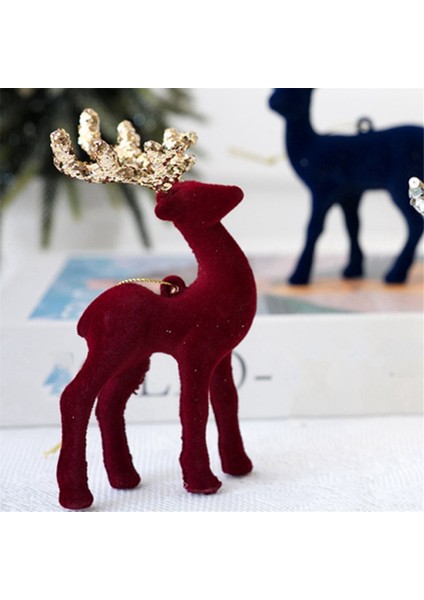 2 Kırmızı Noel Kolye Noel Ağacı Dekoratif Geyik Süsleri Kırmızı (Yurt Dışından) modelleri