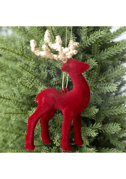 2 Kırmızı Noel Kolye Noel Ağacı Dekoratif Geyik Süsleri Kırmızı (Yurt Dışından) indirimleri