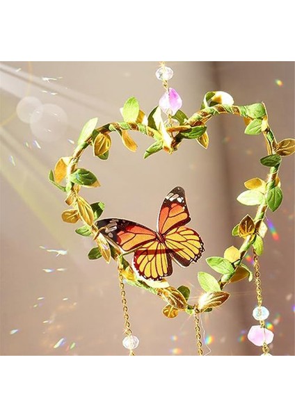 Kalp Suncatchers Pencere Asma, Kelebek ile Renkli Kristal Suncatcher, Prizma Bahçesi ile Kristaller Işık Yakalayıcı (Yurt Dışından) modelleri