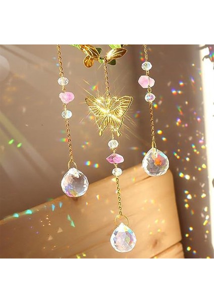 Kalp Suncatchers Pencere Asma, Kelebek ile Renkli Kristal Suncatcher, Prizma Bahçesi ile Kristaller Işık Yakalayıcı (Yurt Dışından) indirimleri