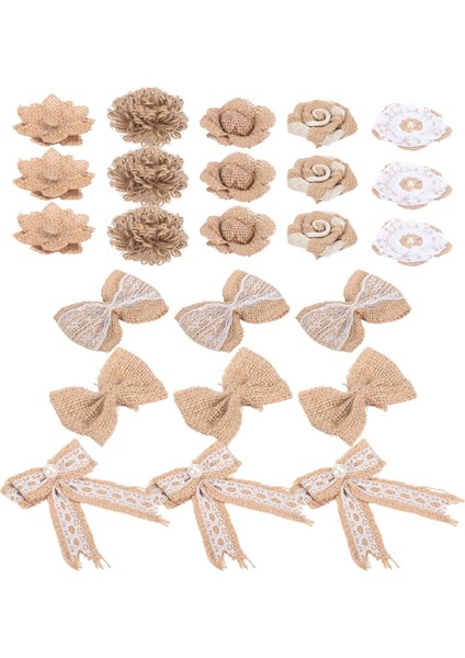 24PCS 1 Set Çuval Bezi Çiçek Vintage El Yapımı Keten Malzemeler Jüt Çiçek Dekorasyonu Düğün Noel Diy (Yurt Dışından) modelleri