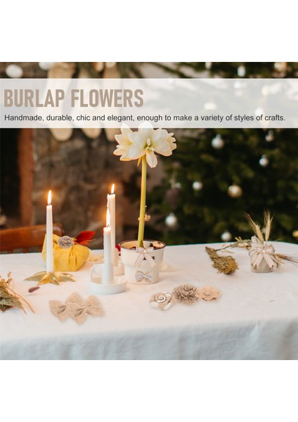 24PCS 1 Set Çuval Bezi Çiçek Vintage El Yapımı Keten Malzemeler Jüt Çiçek Dekorasyonu Düğün Noel Diy (Yurt Dışından) fırsatları