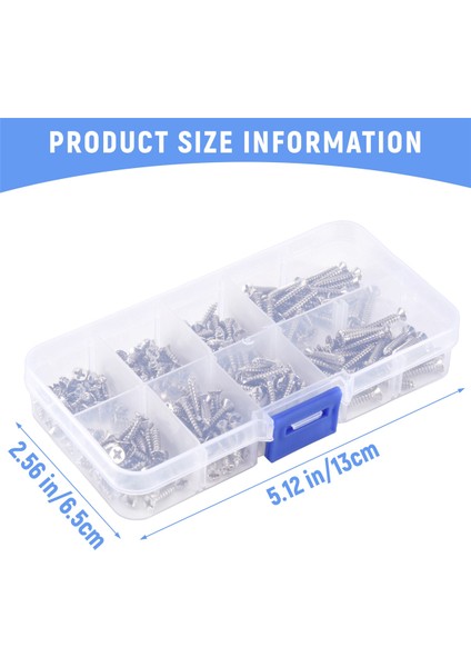 200PCS M3 Paslanmaz Çelik Düz Kafa Vidaları Kitler Yüksek Mukavemetli Kendi Kendine Dokunma Vidaları Ahşap Mobilya Için Ayarlanmış (Yurt Dışından) fırsatları