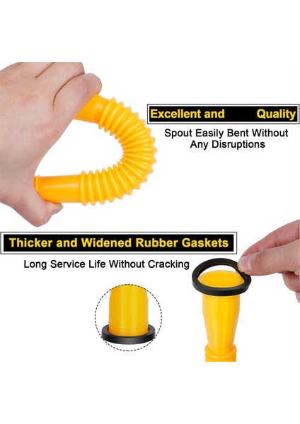 Gaz Can Can Replasman, Gaz Can Nozul, (6pc Kit-Sarı) Çoğu 1/2/5/10 Gal Yağ Kutusu Için Uygun Esnek Dökme Nozul (Yurt Dışından) modelleri