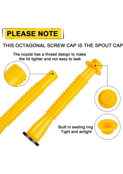 Gaz Can Can Replasman, Gaz Can Nozul, (6pc Kit-Sarı) Çoğu 1/2/5/10 Gal Yağ Kutusu Için Uygun Esnek Dökme Nozul (Yurt Dışından) fırsatları