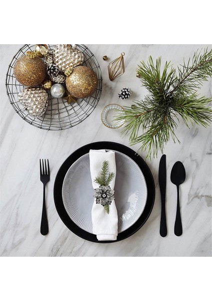 Peçete Yüzük Koleksiyonu Dekoratif Kumaş Peçeteleri Için 10 Pcs Seti Peçete Tutucu Mutfak Dekor Düğün Dekorblack (Yurt Dışından) fırsatları