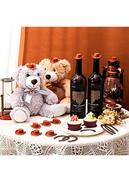 24 Adet Batı Teması Şanslı At Nalı Süsleme ve Mini Kovboy Şapka El Sanatları Minyatür At Ayakkabıları Düğün Hediye Seti (Yurt Dışından) fırsatları