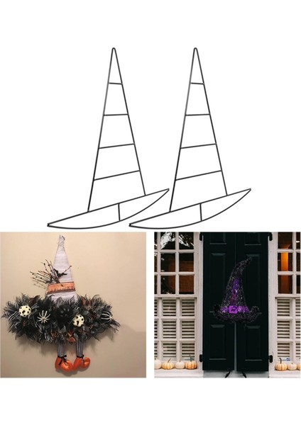 2pcs Cadılar Bayramı Balkabağı/cadı Şapkası Metal Tel, Cadılar Bayramı Için Cadılar Için Metal Teli Yeni Yıl Duvar Kapısı Dekorları (Yurt Dışından) fırsatları