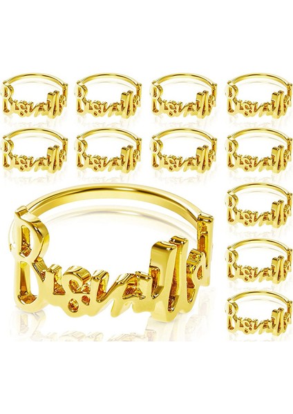 12PCS Bismillah Metal Peçete Yüzükleri Mektup Metal Peçete Halkası Seti, Ramazan Peçete Halkası Için Set Mektup Peçete Yüzükleri (Yurt Dışından)