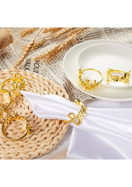 12PCS Bismillah Metal Peçete Yüzükleri Mektup Metal Peçete Halkası Seti, Ramazan Peçete Halkası Için Set Mektup Peçete Yüzükleri (Yurt Dışından) fırsatları