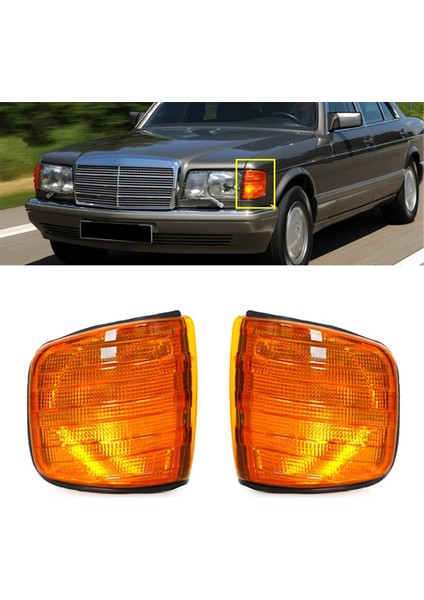 1paır Dön Sinyal Köşe Işık Kabuğu Mercedes Benz S-Serisi W126 1981-1991 Yan Köşe Işıkları Park Lambası Sarı (Yurt Dışından) modelleri