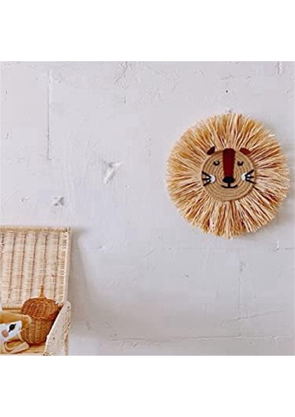 Duvar Sanatı Hayvan Başı El Örgü Asılı, Pamuk Iplik Dokuma Saman Karikatür Püskülleri Sakal Aslan Kaplanları Makrome Kolye (Yurt Dışından) fırsatları