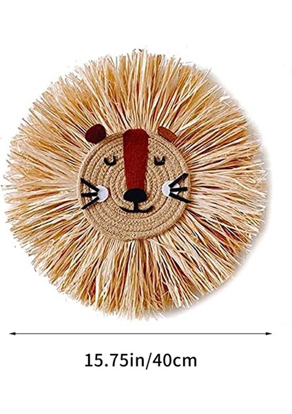 Duvar Sanatı Hayvan Başı El Örgü Asılı, Pamuk Iplik Dokuma Saman Karikatür Püskülleri Sakal Aslan Kaplanları Makrome Kolye (Yurt Dışından) indirimleri