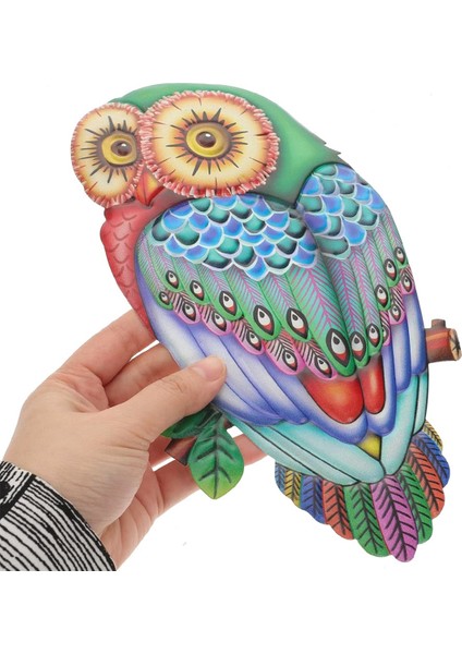 Duvar Dekorasyon Metal Sanat Asılı Metal Kuş Duvar Işareti Asılı Kuş Heykeli Baykuşlar Dekor Renkli Baykuş Heykeli Ev Dekor B (Yurt Dışından) fırsatları