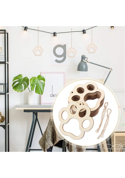 50PCS Mini Köpek Pençe Ahşap Diy El Sanatları Kesikler Ahşap Küçük Pençe Şekilli Asılı Süslemeler Evcil Hayvanlar Süslemeleri (Yurt Dışından) indirimleri