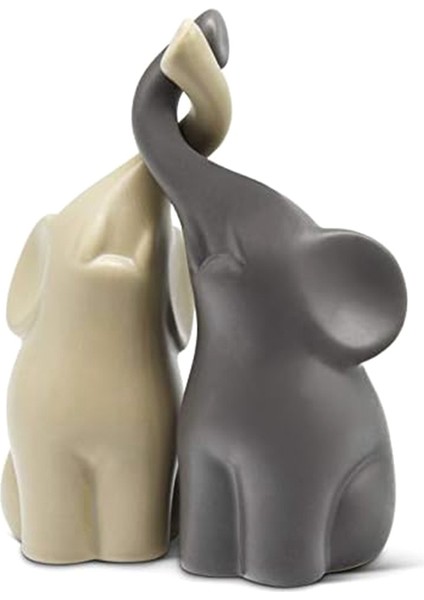 Beige &amp; Grey&#39;de Sevgi Dolu Filler Çift - Modern Seramik Heykel - Set Olarak Heykelcik - Dekorasyon Figürü - Süsleme (Yurt Dışından) fiyatları