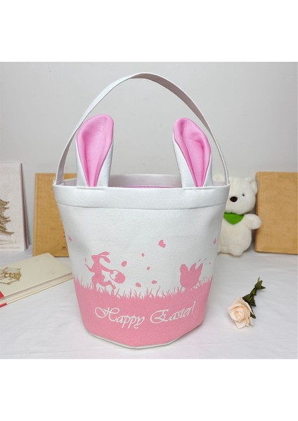 Paskalya Sepeti Depolama, Kulplu Boş Tuval Sepeti, Erkek ve Kızlar Için Katlanabilir Kova Çantaları, Kıyafetler, Oyuncaklar Pembesi (Yurt Dışından) fiyatları