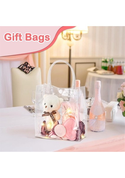 50 Adet Tutamaklı Hediye Çantaları Plastik Hediye Çantaları Şeffaf Yeniden Kullanılabilir Tote Çantalar Şekerleme Çantaları Düğün Için (Yurt Dışından) fiyatları