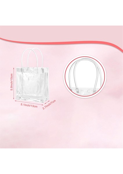 50 Adet Tutamaklı Hediye Çantaları Plastik Hediye Çantaları Şeffaf Yeniden Kullanılabilir Tote Çantalar Şekerleme Çantaları Düğün Için (Yurt Dışından) modelleri