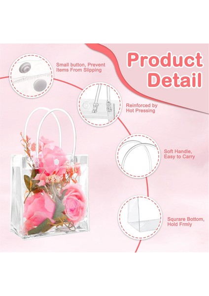 50 Adet Tutamaklı Hediye Çantaları Plastik Hediye Çantaları Şeffaf Yeniden Kullanılabilir Tote Çantalar Şekerleme Çantaları Düğün Için (Yurt Dışından) fırsatları