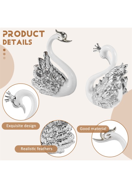 2 Adet Kuğu Süsleri Figürin, Kuğu Kek Dekorasyonu, Araba Figürinleri Dekorasyonu, Ev Düğün Noel Dekorasyonu B (Yurt Dışından) indirimleri