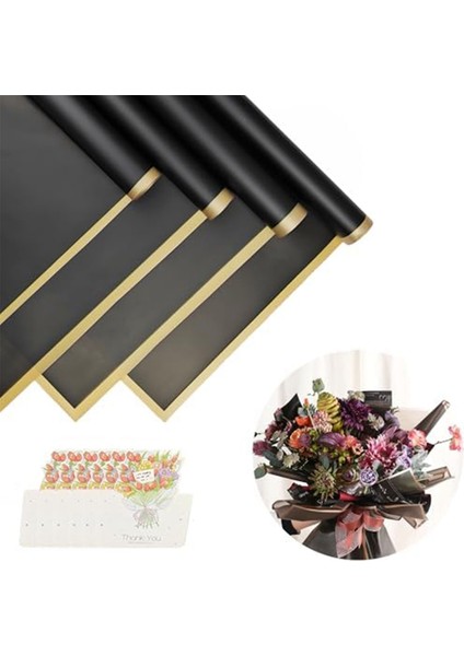 10 Adet 10 Adet Tebrik Kartları, Buket Ambalaj Kağıdı, Çiçek Ambalaj Kağıdı, Siyah (Yurt Dışından) fiyatları
