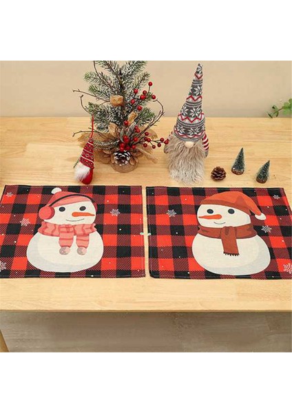 Noel Masası Placemat Kar Adamı Kar Tanesi ve Kış Kardan Adam Set 4 Placemat Dekoratif Yıkanabilir Masa Paspasları (Yurt Dışından) fiyatları