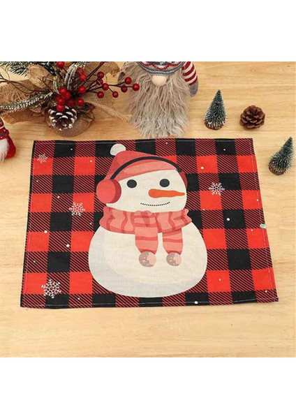 Noel Masası Placemat Kar Adamı Kar Tanesi ve Kış Kardan Adam Set 4 Placemat Dekoratif Yıkanabilir Masa Paspasları (Yurt Dışından) indirimleri