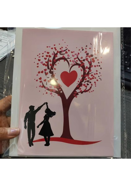 3D Kalp Şeklinde Ağaç Sevgililer Günü Kartı Duo Dans Stereo Tebrik Kartı Çiftler Hediye Kartı Düğün Davetiyesi (Yurt Dışından) fırsatları