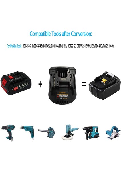 2pcs Bosch 18V BAT619G/620 Pil Için BS18MT Pil Adaptör Dönüştürücü Makita 18V BL1860 Lityum Pil (Yurt Dışından) fırsatları