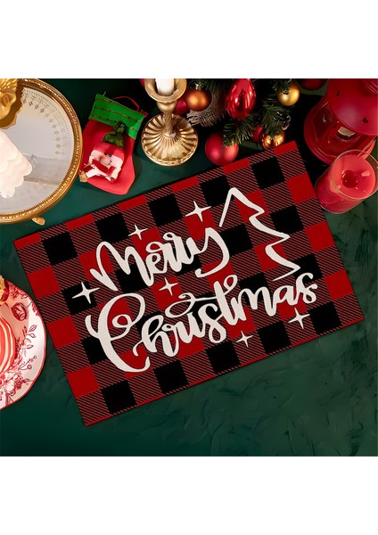 4pcs Noel Ağaçları Kar Pembe Noel Placemats Mutfak Yemek Dekorasyonu Için Kış Masa Paspasları A (Yurt Dışından)