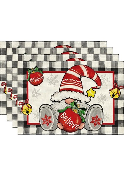 4pcs Noel Ağaçları Kar Pembe Noel Placemats Mutfak Yemek Dekorasyonu Için Kış Masa Paspasları A (Yurt Dışından) indirimleri