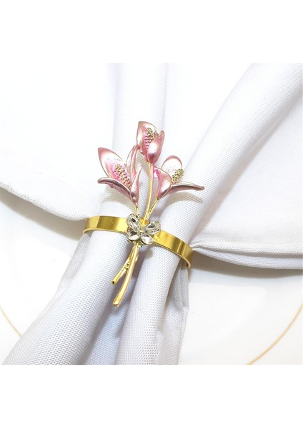 6pcs Altın Zambak Peçete Halkaları Metal Peçete Halka Sahipleri Düğün Partisi Tatil Ziyafeti Noel Yemeği, Bir (Yurt Dışından) fiyatları